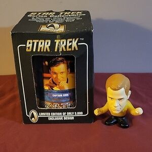Star Trek 30th Anniversary Mug & Captain Kirk toy from Burger King, doesn't talk